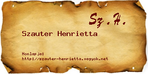 Szauter Henrietta névjegykártya